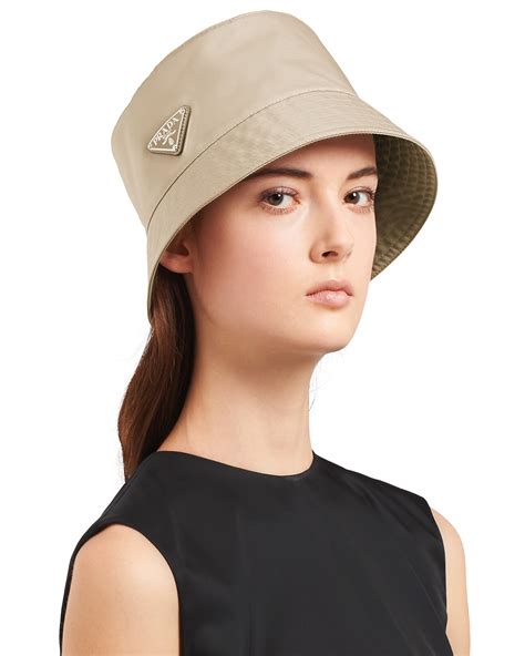 beige prada bucket hat|Prada re nylon bucket hat.